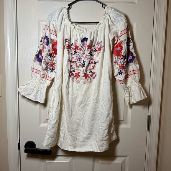 Free People White Floral Off-Shoulder Mini Dress - Picture 3 of 8